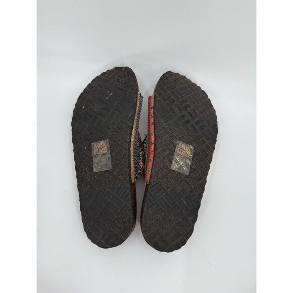 Muk Luks Sequin Buckle Sandals Slip On Open Toe Geometric Comfy Slides Size 7 - Picture 9 of 11